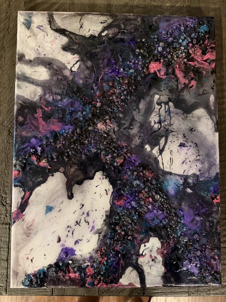 661 Purple and Pink Acrylic and Resin Wall Art