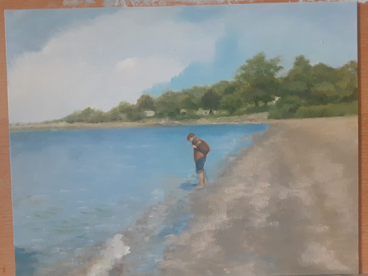 Beachcomber at Low Tide