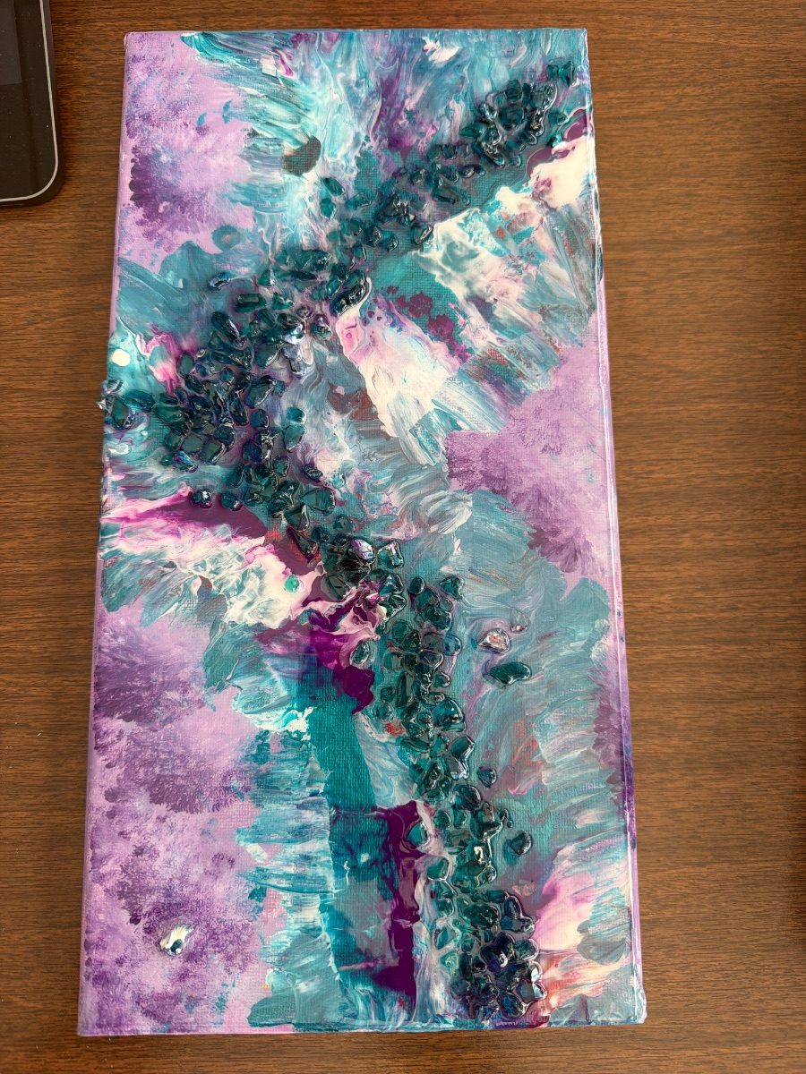 661 Teal and Purple Abstract